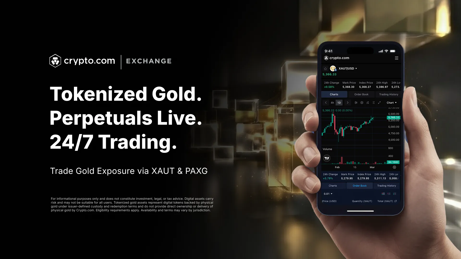 Tokenized Perpetual Gold Markets Now Live on the Crypto com Exchange